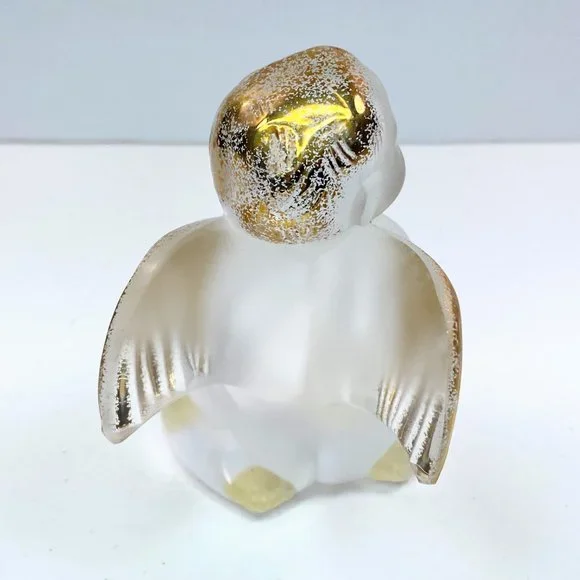 Lalique Gold Gilt Crystal Elton John "Engaged in" Cherub Angel Figurine PB055